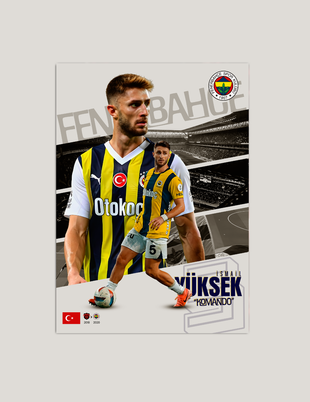 🔵İsmail Yüksek “Komando” Fenerbahçe Poster – Modern Metal Tablo