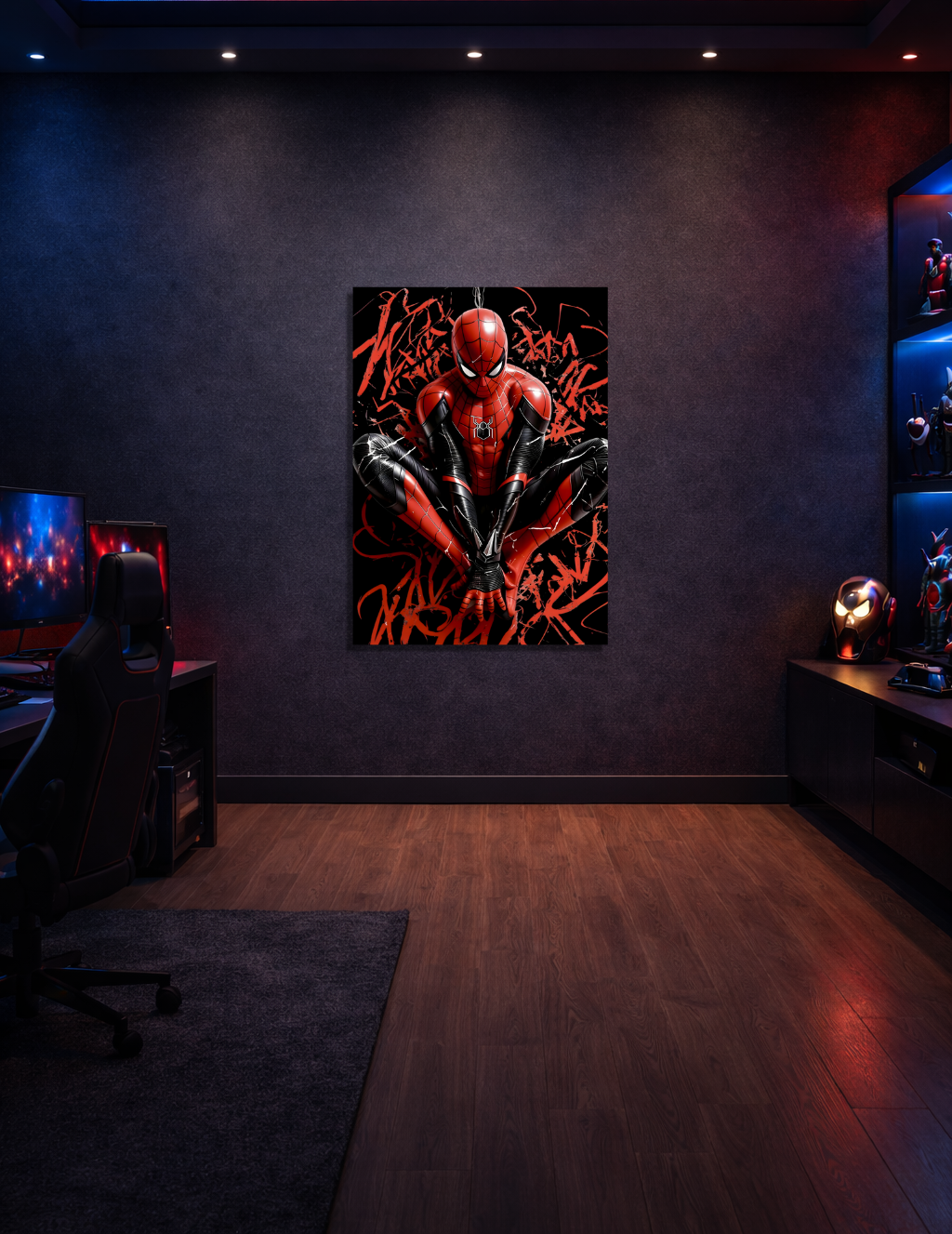 🕸️ Spider-Man Karanlık Poz Metal Tablo – 🖤 Modern & Sinematik Duvar Dekoru