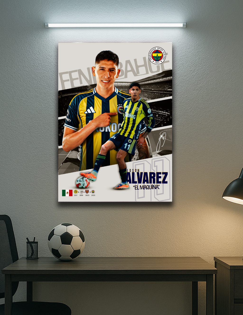 🔵Edson Álvarez “El Maquina” Fenerbahçe Poster – Modern Metal Tablo