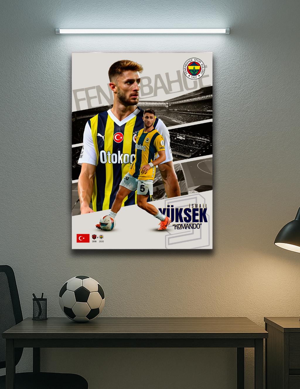 🔵İsmail Yüksek “Komando” Fenerbahçe Poster – Modern Metal Tablo