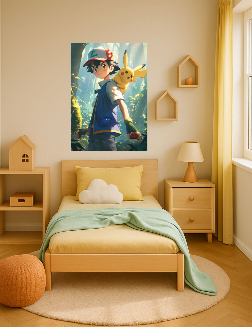 🎨 Ash & Pikachu – Maceranın Kalbi Metal Tablo