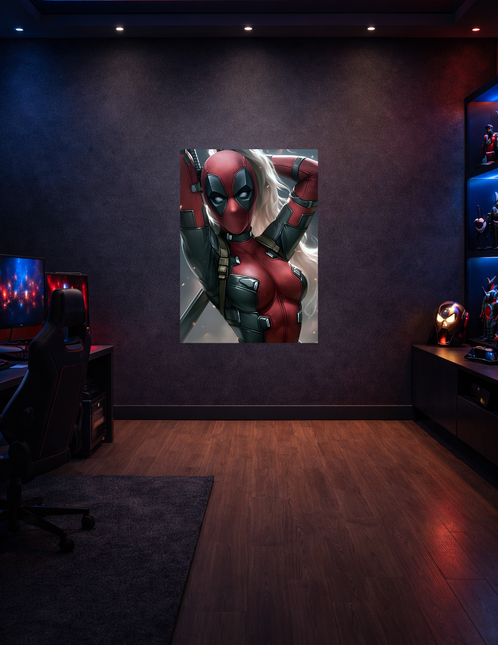 😈 Lady Deadpool Metal Tablo – 🔥 Şık & Sinematik Marvel Duvar Dekoru