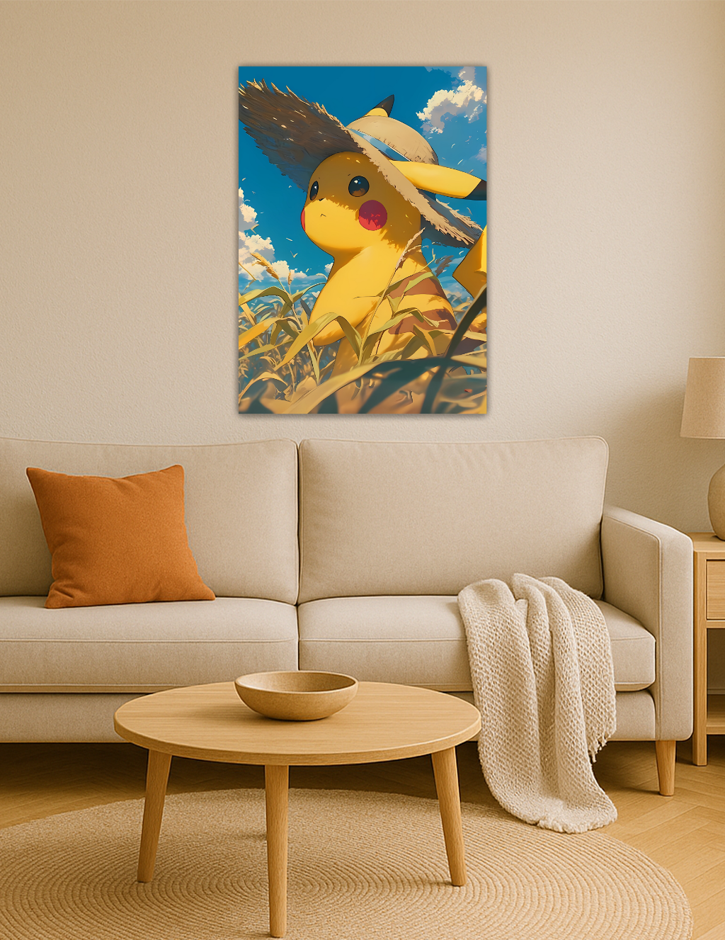 🎨 Pikachu – Buğday Tarlasında Yaz Esintisi Metal Tablo