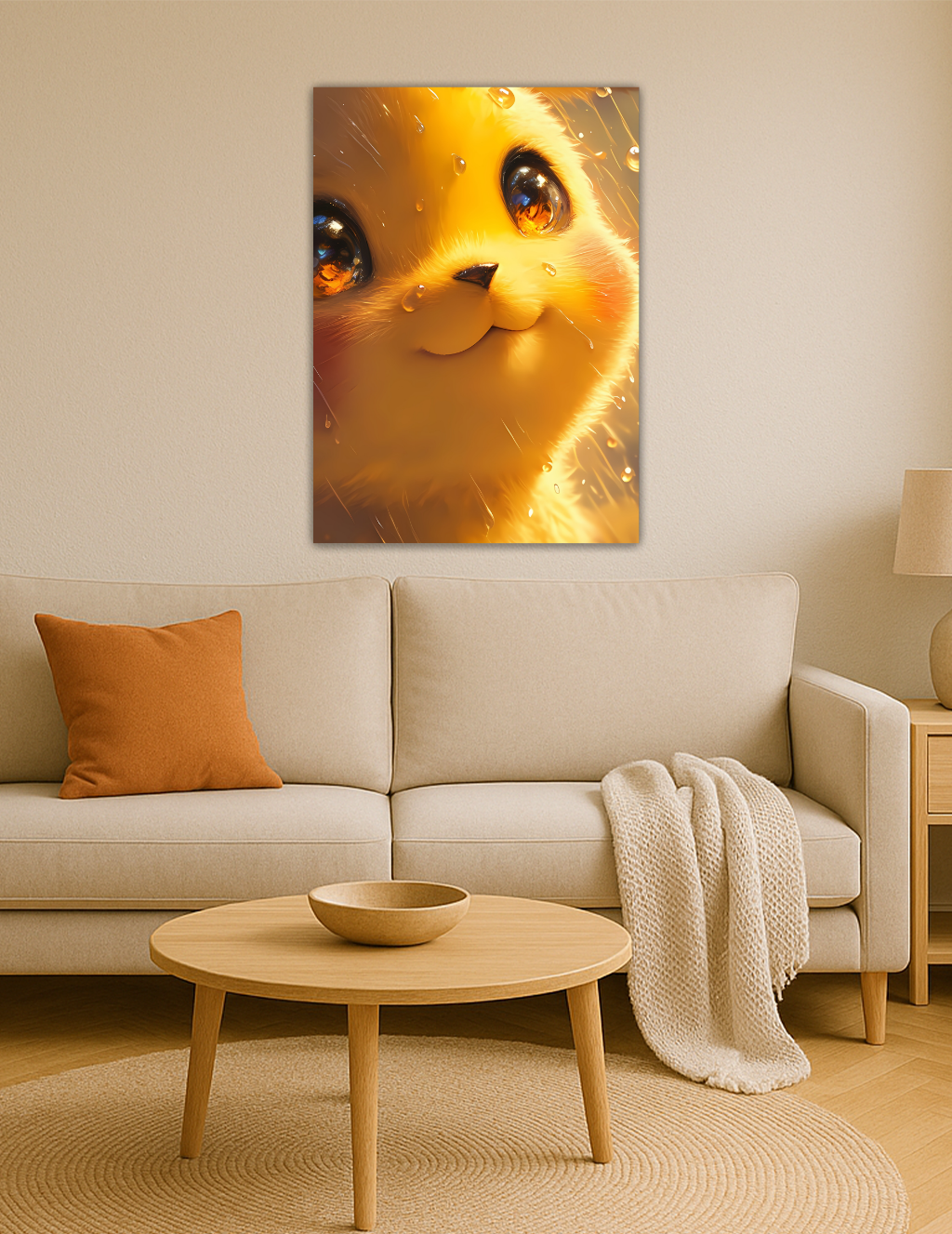 🎨 Pikachu – Sevimli Surat Metal Tablo