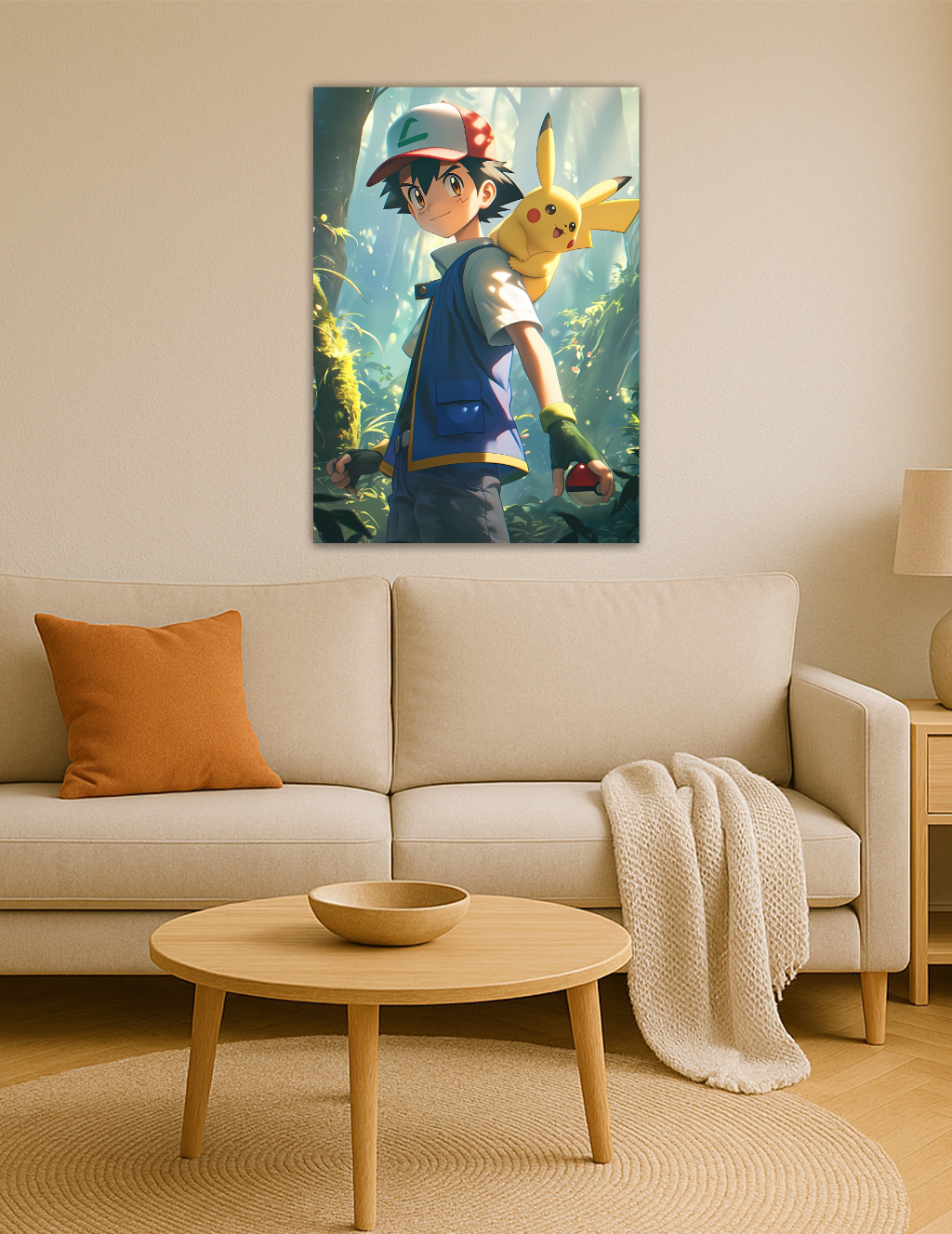 🎨 Ash & Pikachu – Maceranın Kalbi Metal Tablo