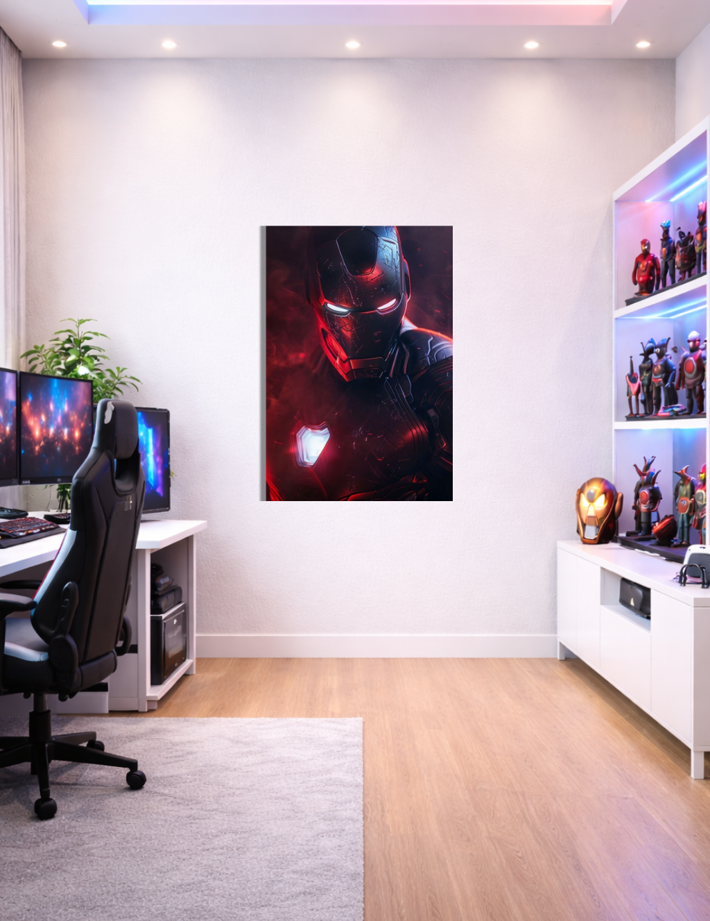 🩸 Iron Man Karanlık Zırh Metal Tablo – 🔥 Güçlü & Sinematik Marvel Duvar Dekoru