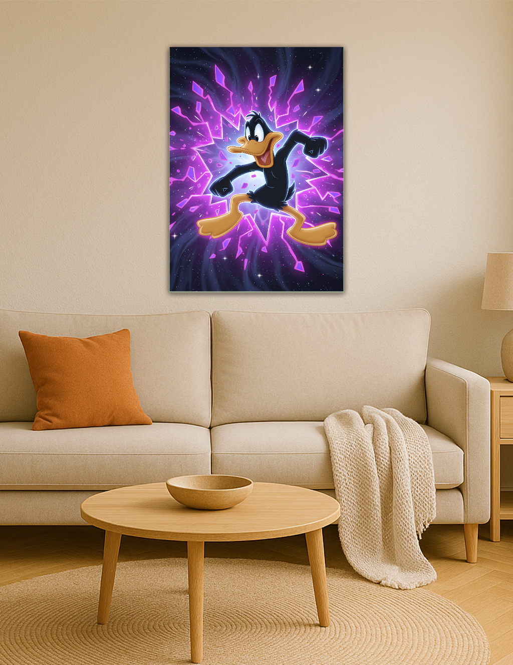 🎨 Daffy Duck – Kozmik Patlama Metal Tablo