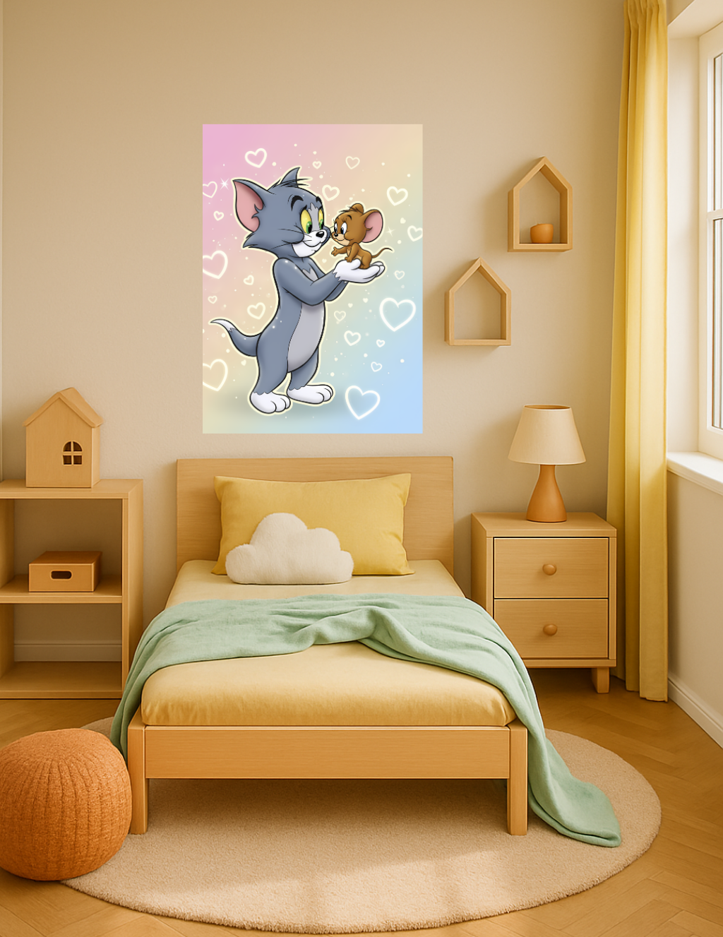 🎨 Tom & Jerry – Kalplerin Dansı Metal Tablo