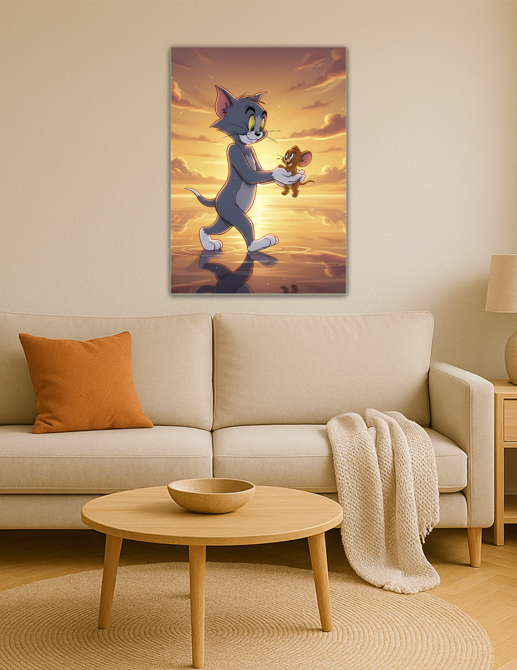 🎨 Tom & Jerry – Gün Batımında Küçük Bir Mucize Metal Tablo