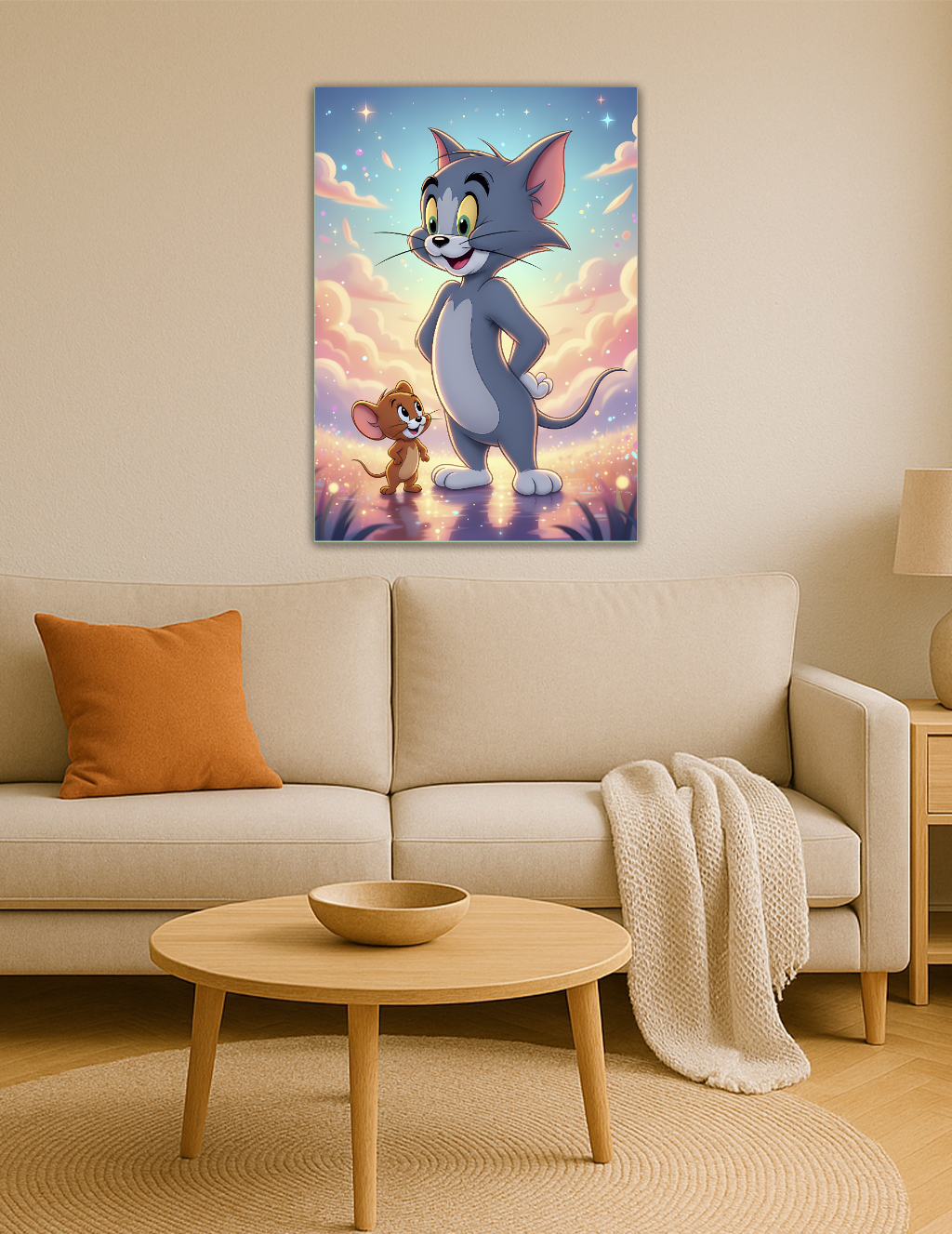 🎨 Tom & Jerry – Işıltılı Bir Sabah Metal Tablo