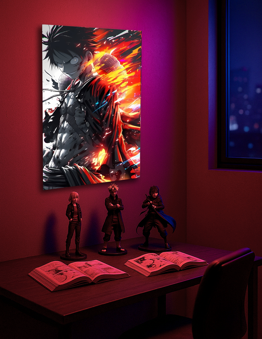 🏴‍☠️Monkey D. Luffy – Alevli Savaşçı Metal Tablo