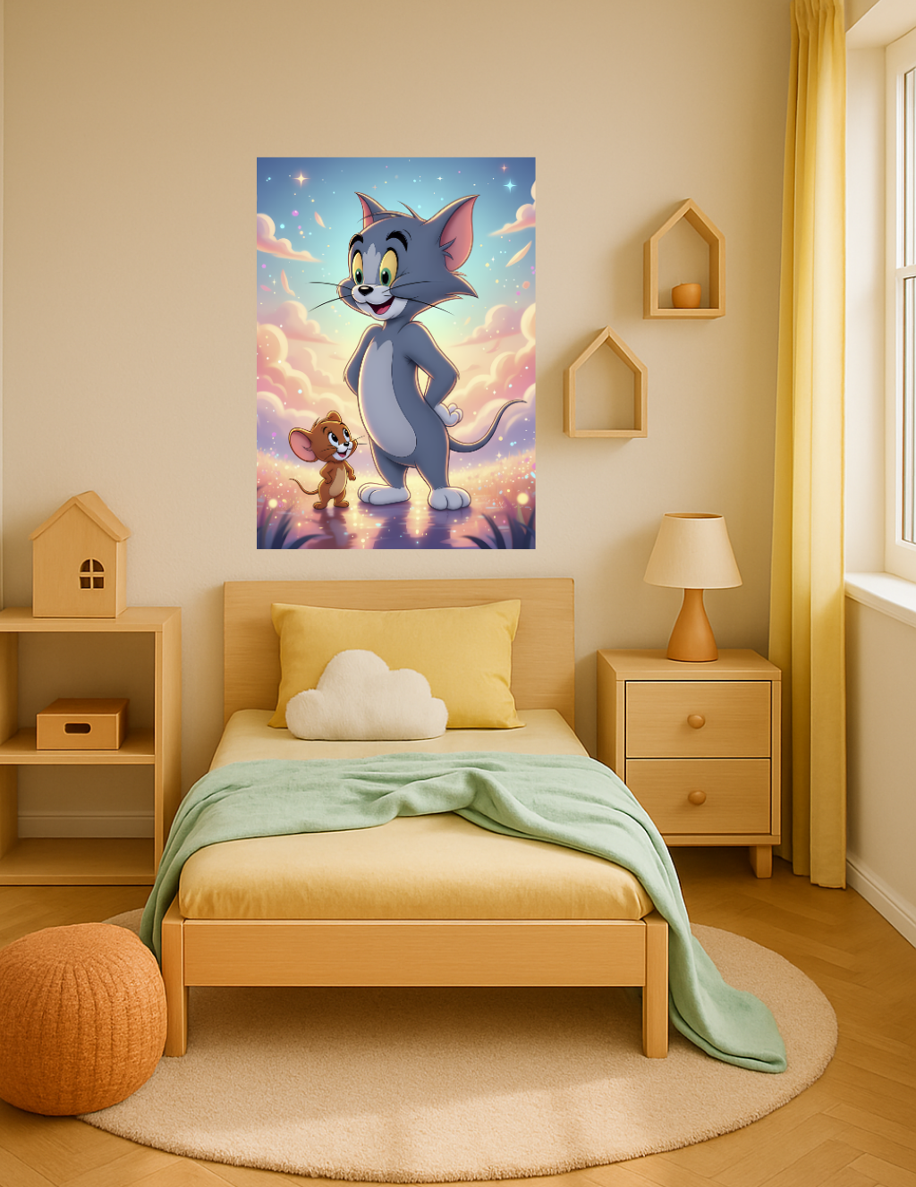 🎨 Tom & Jerry – Işıltılı Bir Sabah Metal Tablo