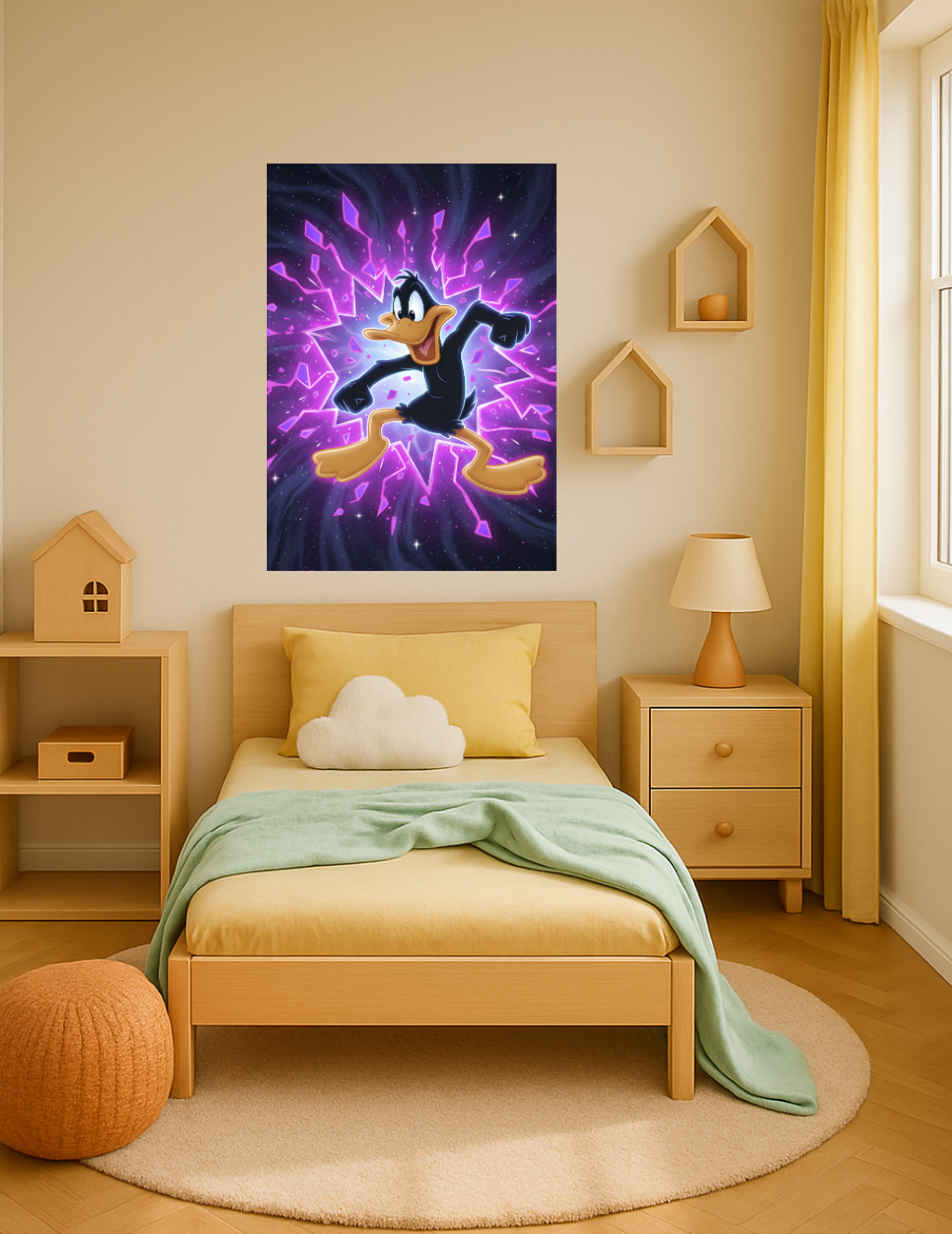 🎨 Daffy Duck – Kozmik Patlama Metal Tablo