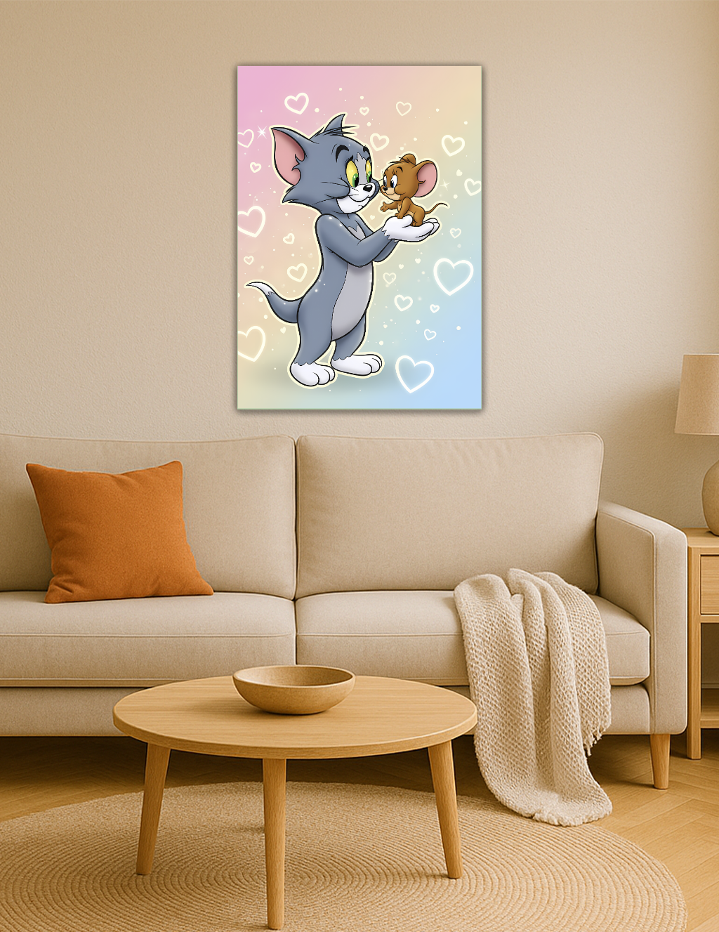 🎨 Tom & Jerry – Kalplerin Dansı Metal Tablo